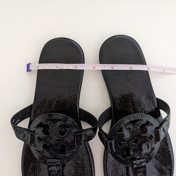 EUC! Tory Burch Miller Sandal In Black Patent Leather Size 7.5 - Picture 9 of 16